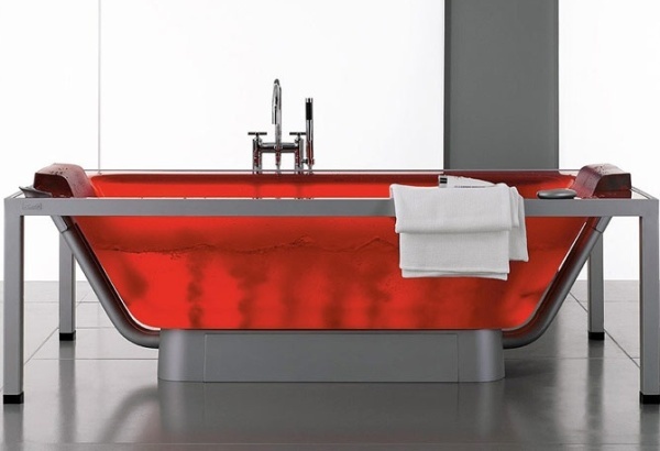 Renkli Cam Modern Banyo Küvet Modelleri 2018